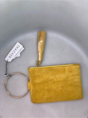 Thacker mustard gold Wristlet Clutch new